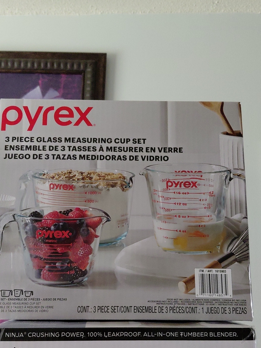 Pyrex Clear Glass 3-Piece Measuring Cup Set